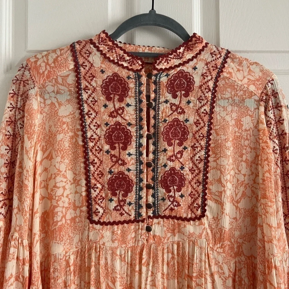 Anthropologie Claudia Embroidered Babydoll Tunic. Flowy. EUC! Size XS. - Picture 4 of 9